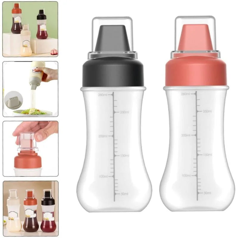 5 Hole Squeeze Sauce Bottle | Sauce Bottle for Kitchen | Black Cap