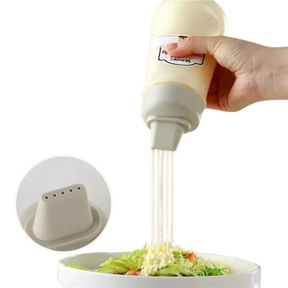5 Hole Squeeze Sauce Bottle | Sauce Bottle for Kitchen | Black Cap