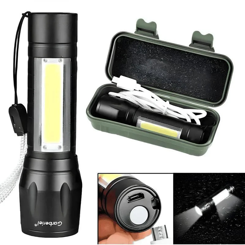 Metal COB Flashlight Torch  Emergency Penlight