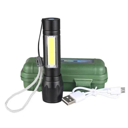 Metal COB Flashlight Torch  Emergency Penlight