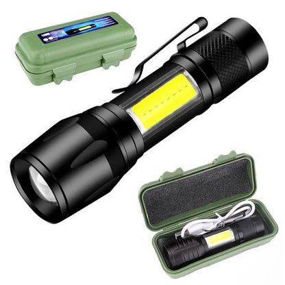 Metal COB Flashlight Torch  Emergency Penlight