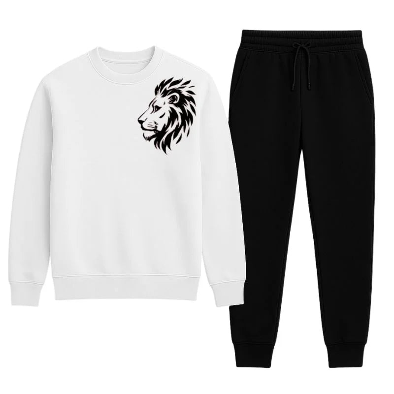 KING Printed Yellow Tracksuit Sweatshirt & Trouser | Warm & Comfortable Winter Wear | Large