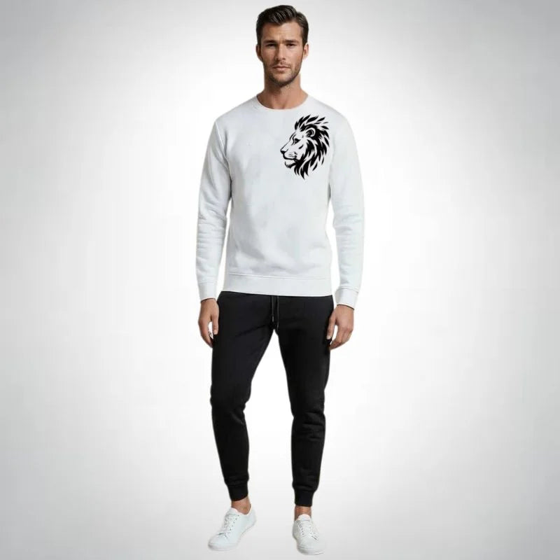 KING Printed Yellow Tracksuit Sweatshirt & Trouser | Warm & Comfortable Winter Wear | Large