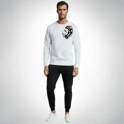 KING Printed Yellow Tracksuit Sweatshirt & Trouser | Warm & Comfortable Winter Wear | Large