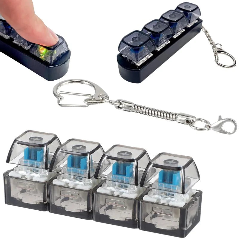 4-Key Mechanical Keyboard Clicker Keychain || Random Color