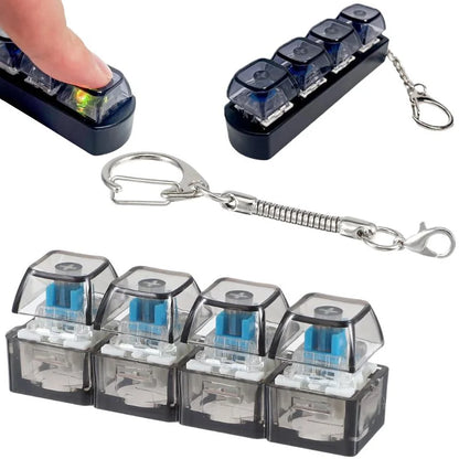 4-Key Mechanical Keyboard Clicker Keychain || Random Color