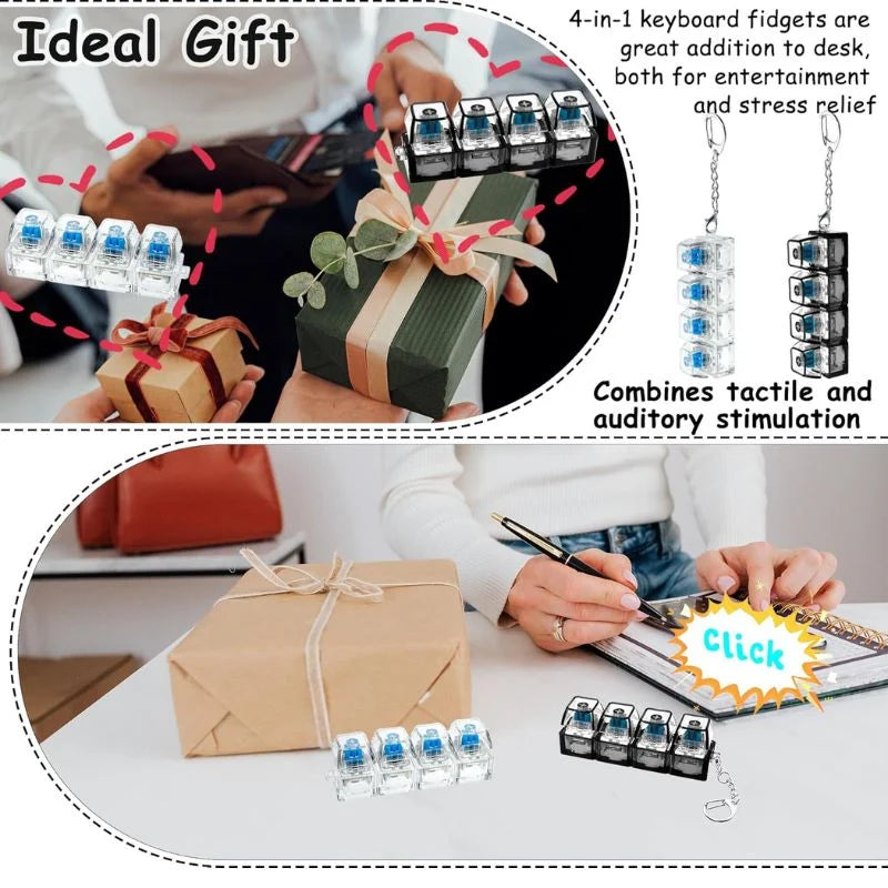 4-Key Mechanical Keyboard Clicker Keychain || Random Color