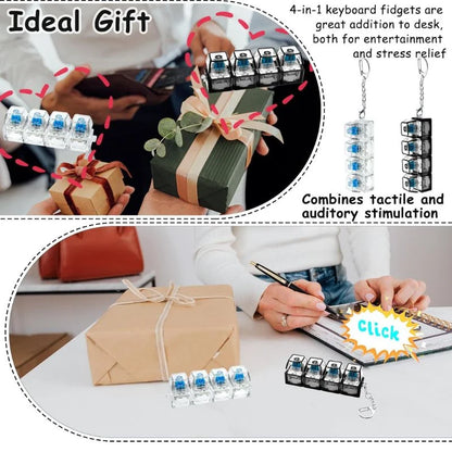 4-Key Mechanical Keyboard Clicker Keychain || Random Color